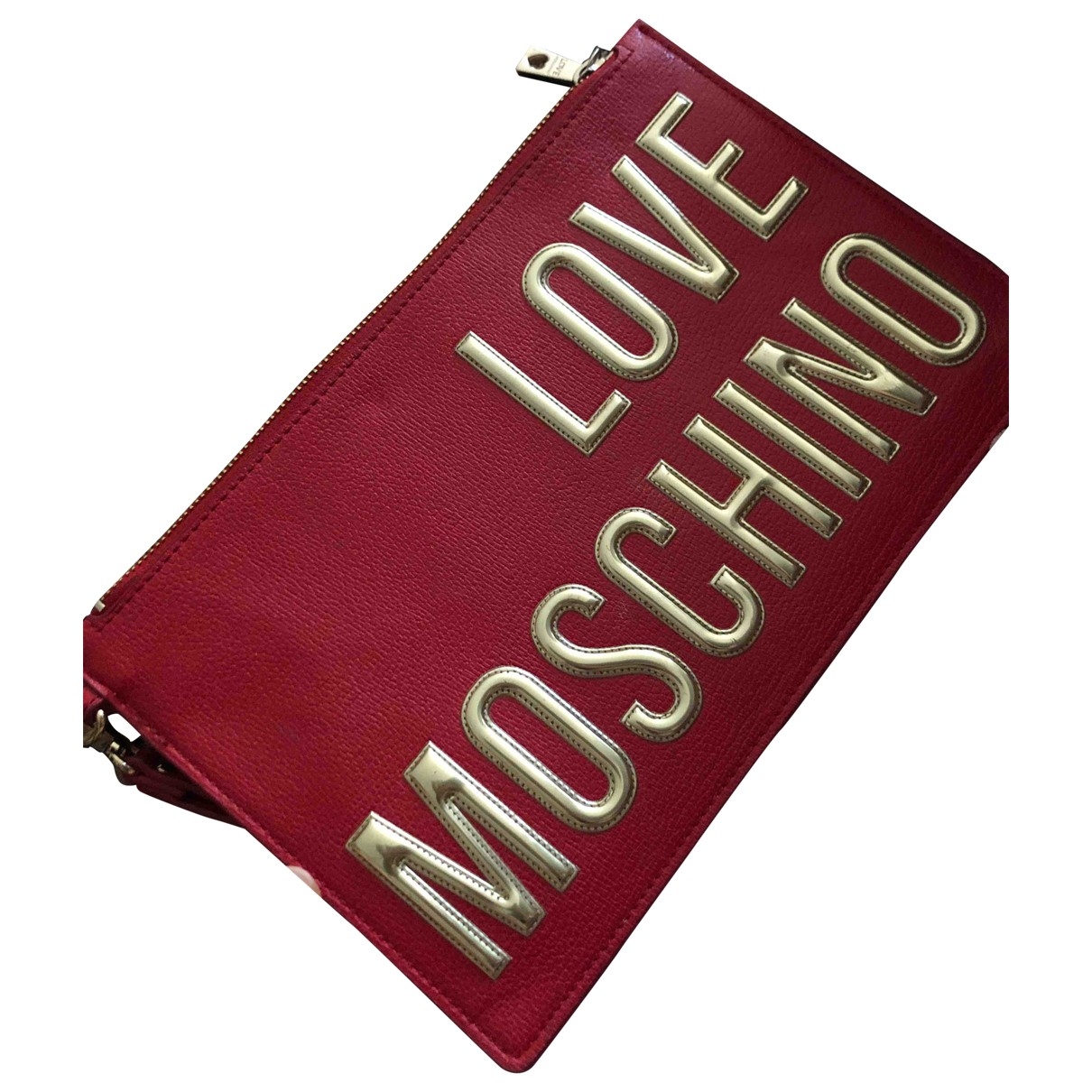moschino red clutch bag